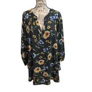 C Est‎ 1946 long sleeve floral top plus size 26W
